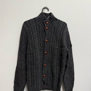 Ben Sherman Charcoal Cable Knit Cardigan
